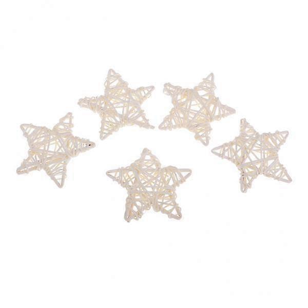 8x 5 / 6x Star Rattan Wicker Rattan for Wedding Party Decoration 7cm