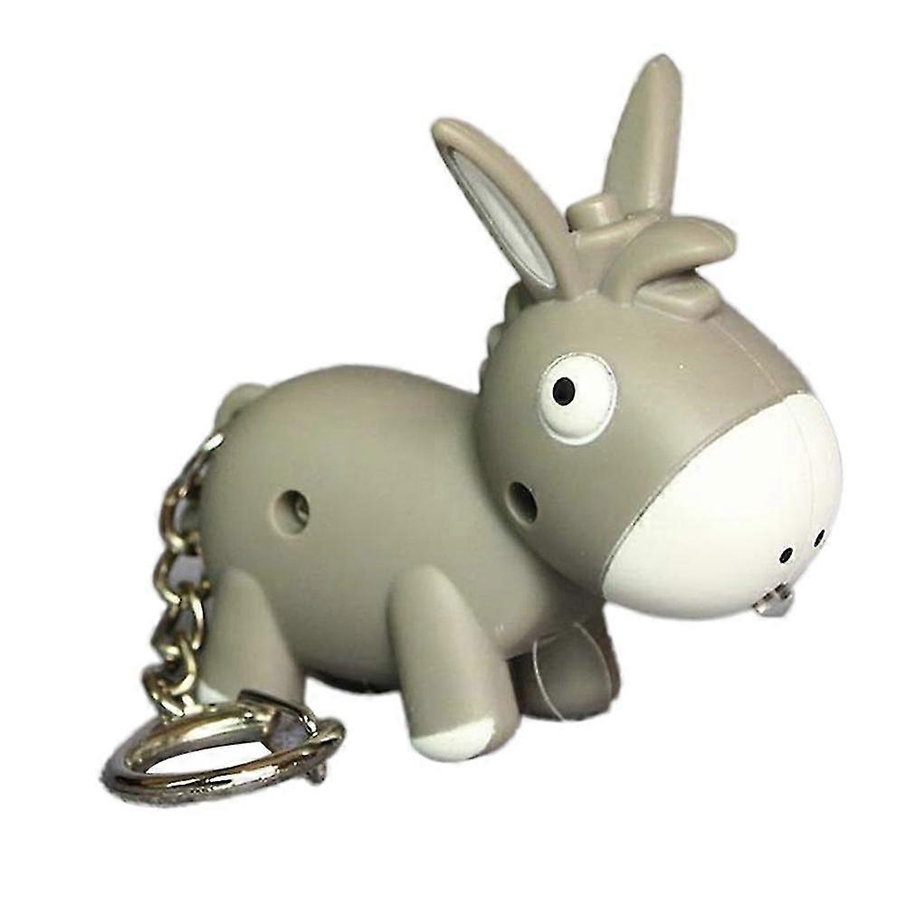 Lovely Donkey Pendant LED Sound Keyring Car Key Chain Handbag Hanging Decor Gift