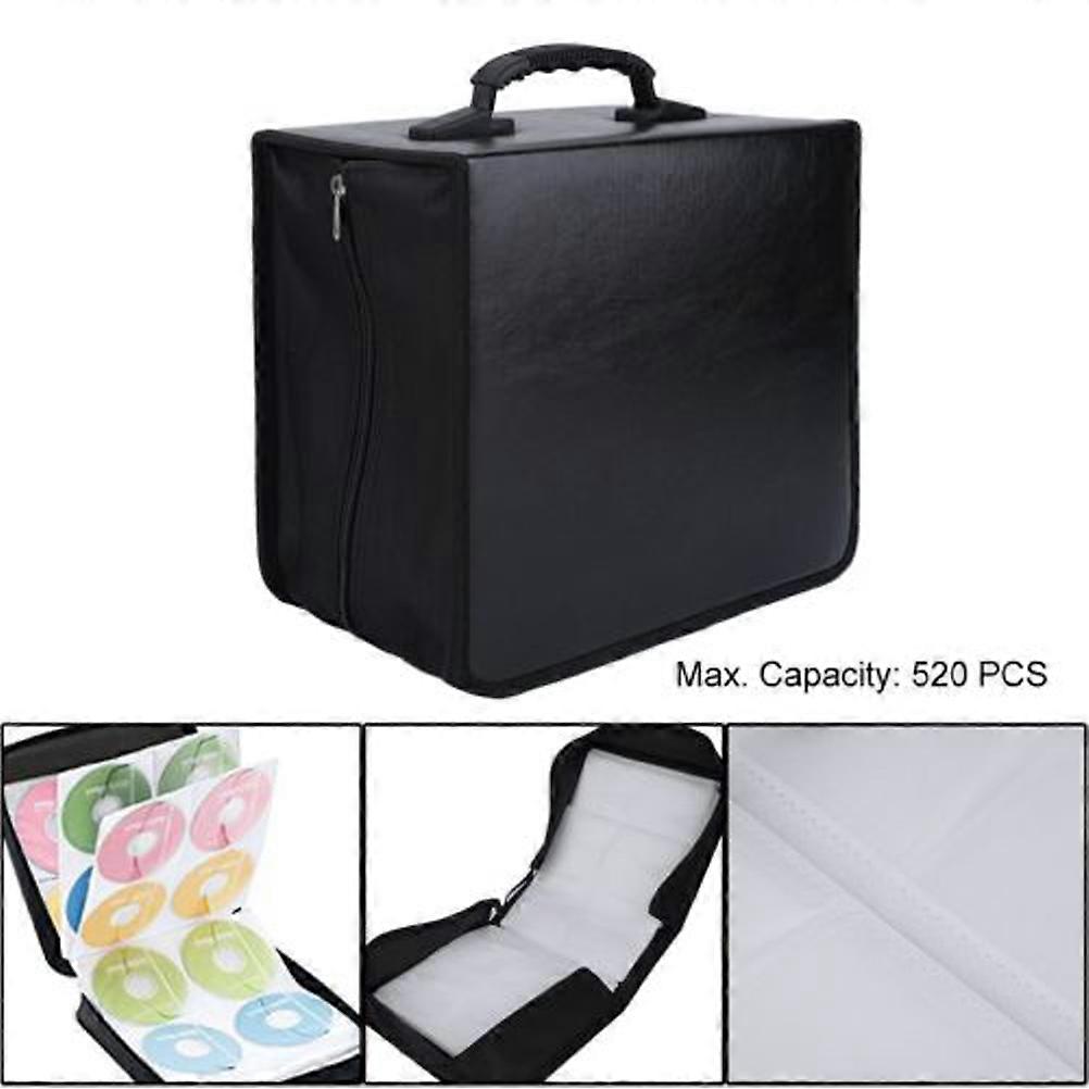 Disc Portable CD DVD Wallet Organizer Case – Large Capacity Media Storage Box with Comfortable Handle and Separate Interior Design for Easy Access