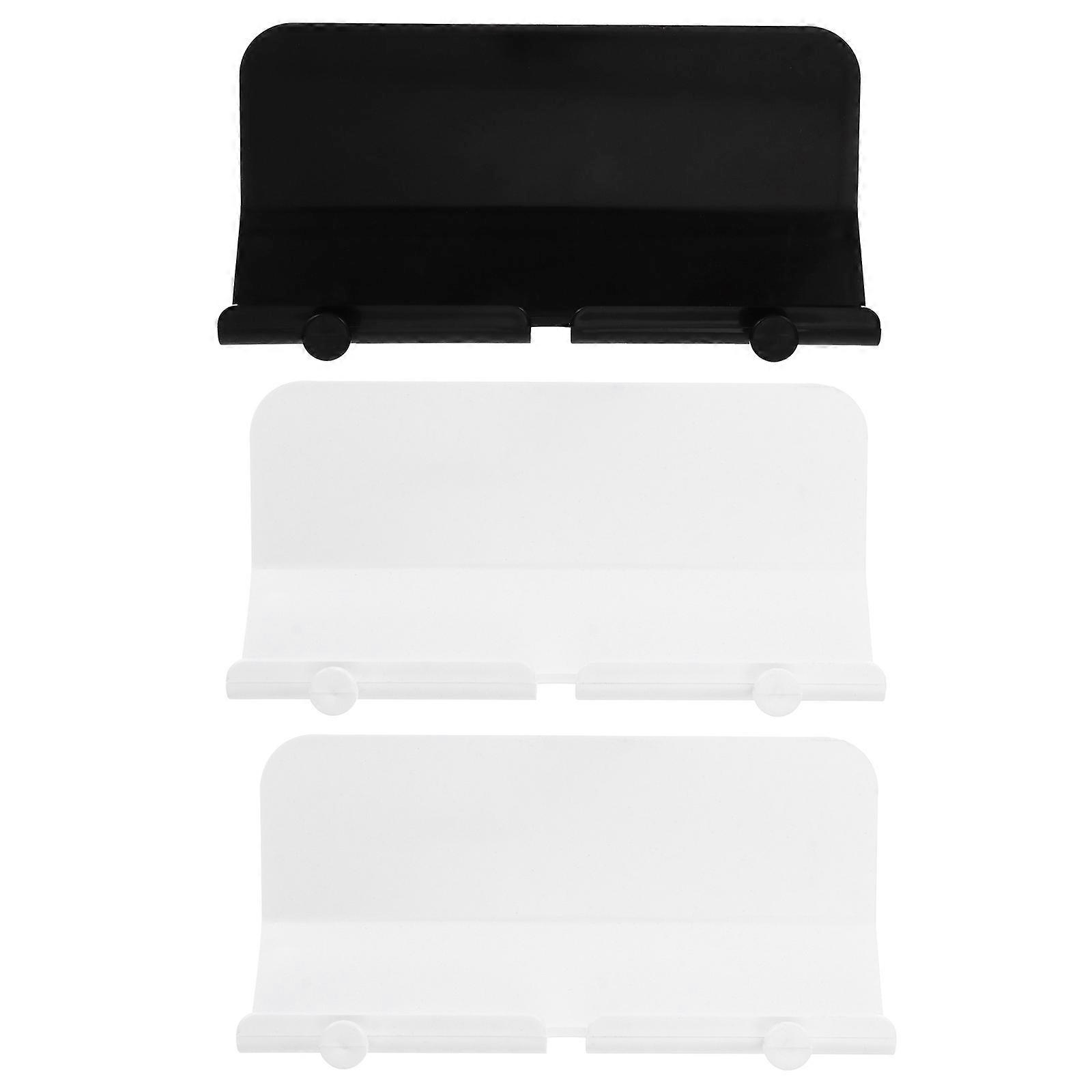 Adhesive Mobile Phone Holder Wall Mount Stand for Storage 3Pcs Black ABS