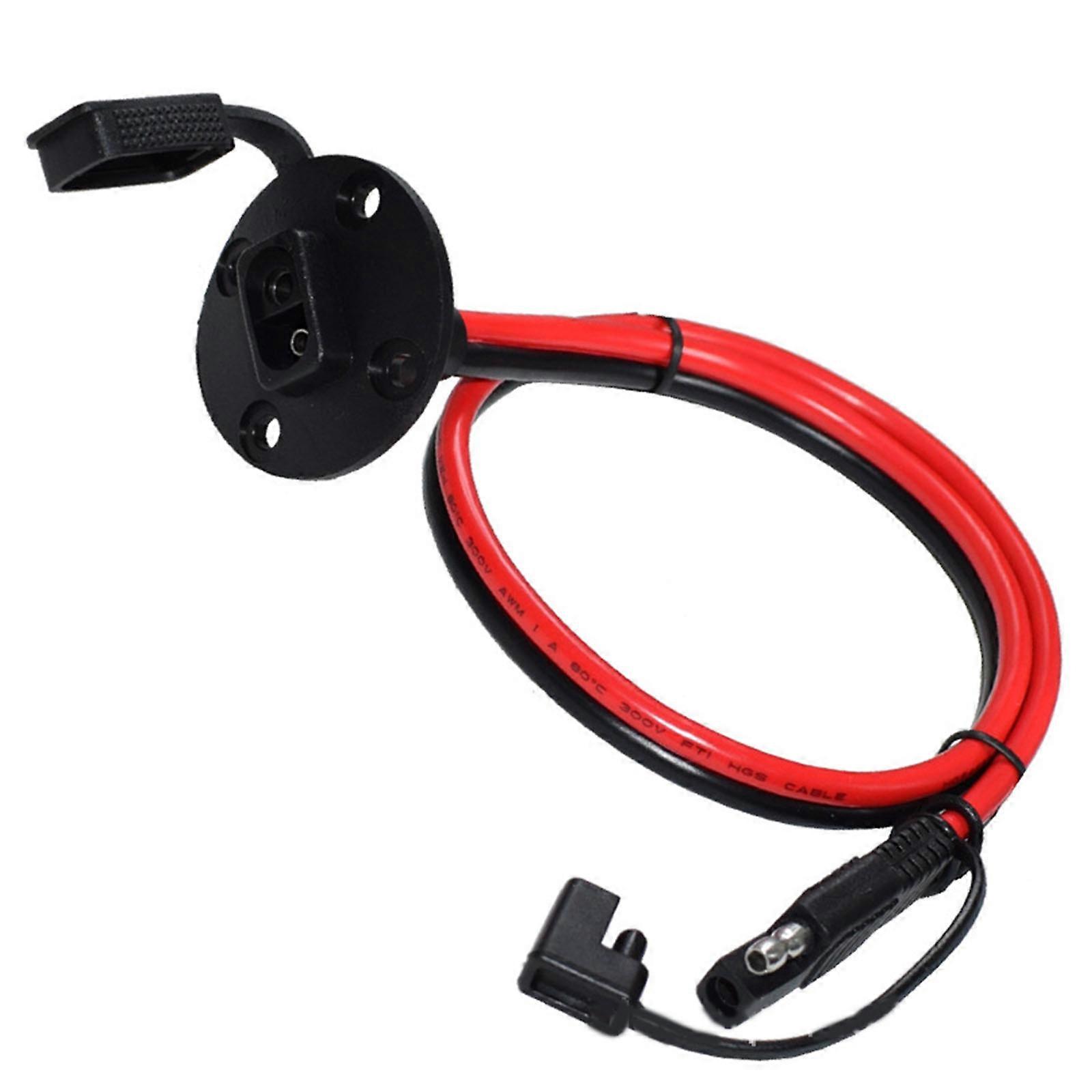 23.62inch SAE Connector Socket Sidewall Port Connector with Protective cap Solar Panel Flush Mount SAE Adapter Cable