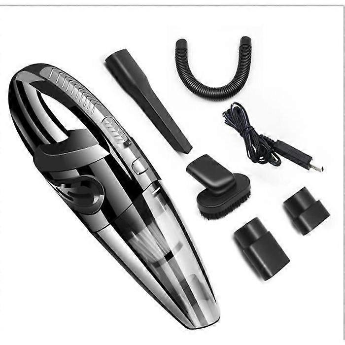 Car Handheld Vacuum Cleaner - Cordless Rechargeable - Powerful Suction - Wet and Dry Cleaning - Black