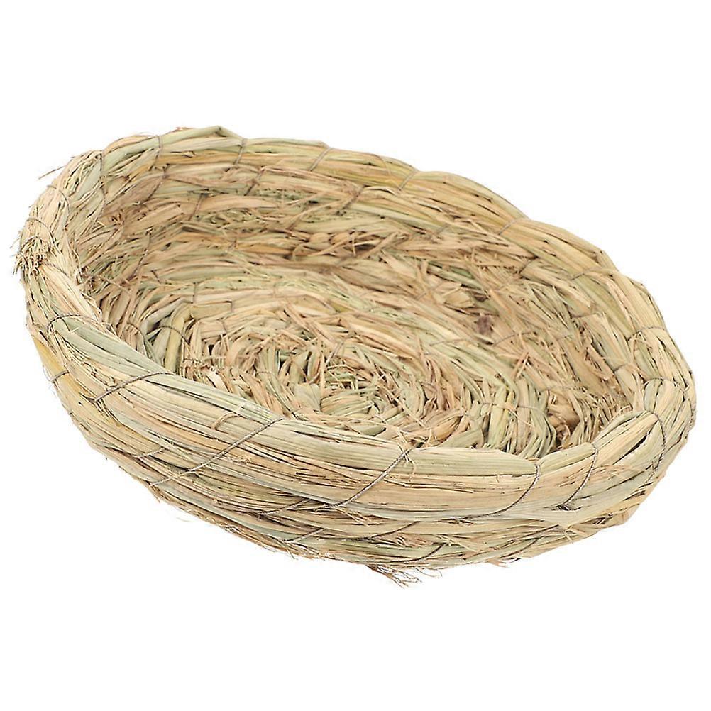Handwoven Straw Bird Nest Multi Functional Breeding Hatching House for Birds Rabbits Pigeons Durable Woven Craft Garden Home Decoration