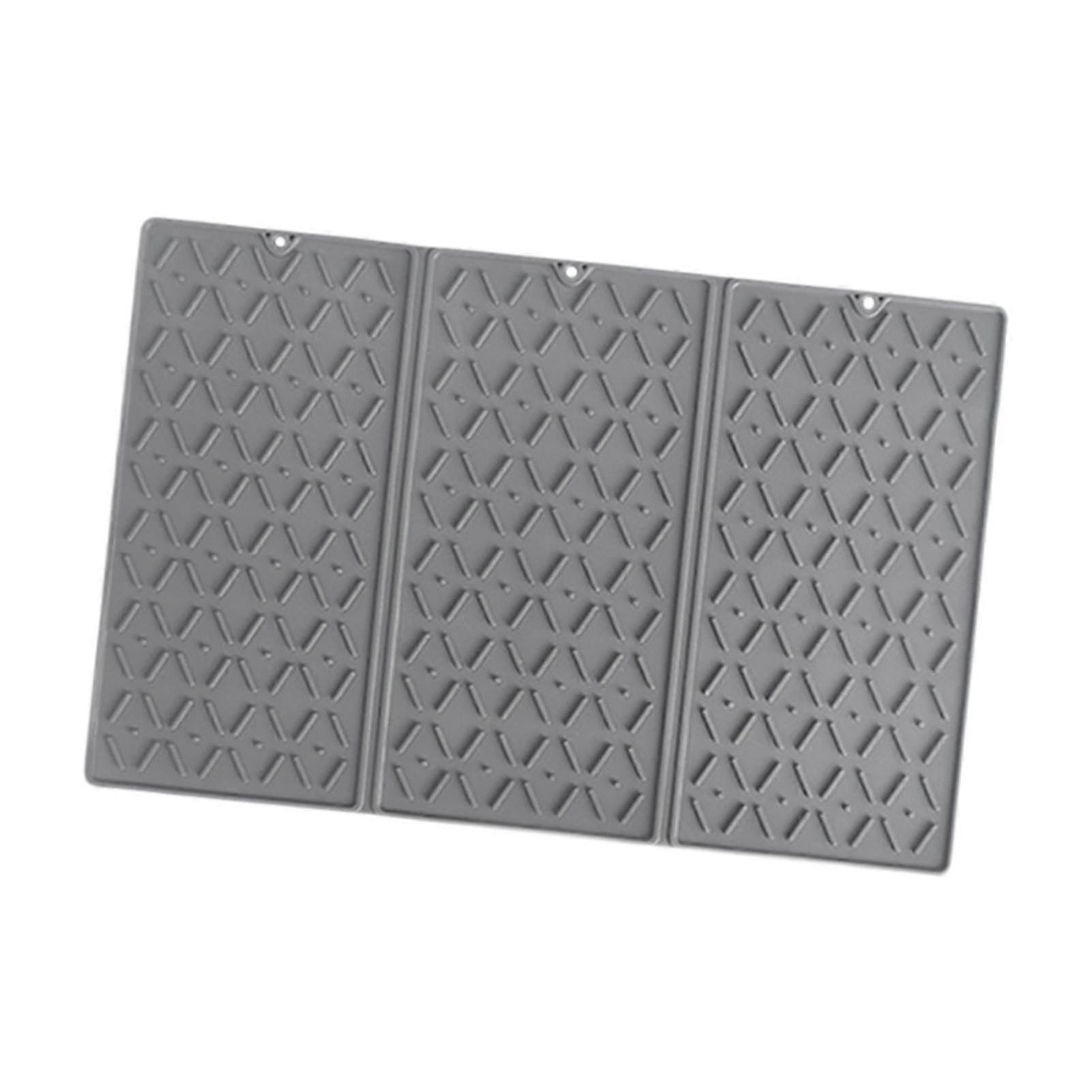 Large Non-Slip Silicone Dish Drying Mat for Multi-Use, Suitable for Dish Drainers and Drain Pads in Gray Color