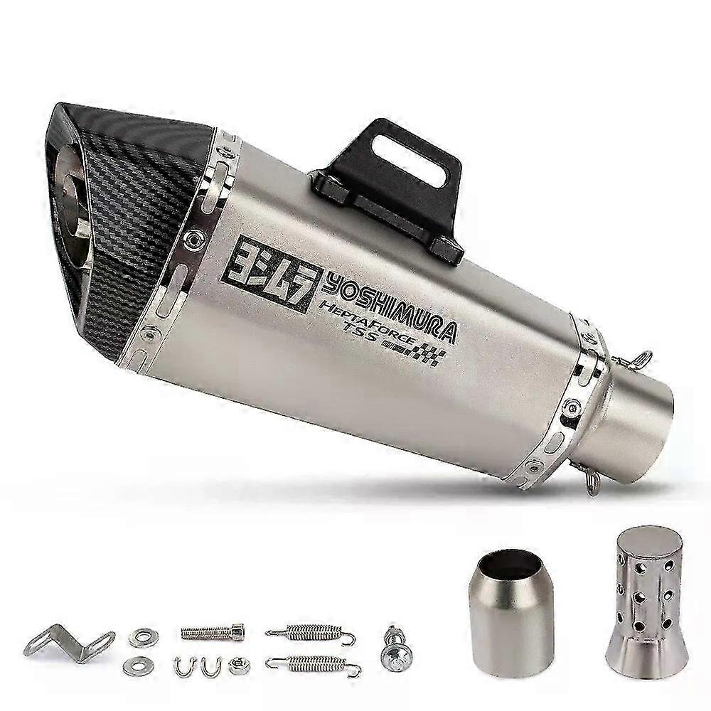 Motorcycle Exhaust Cone Hexagon Universal 51MM Muffler Modification with DB Killer for FZ6 GSX250R NINJA400 CBR300R