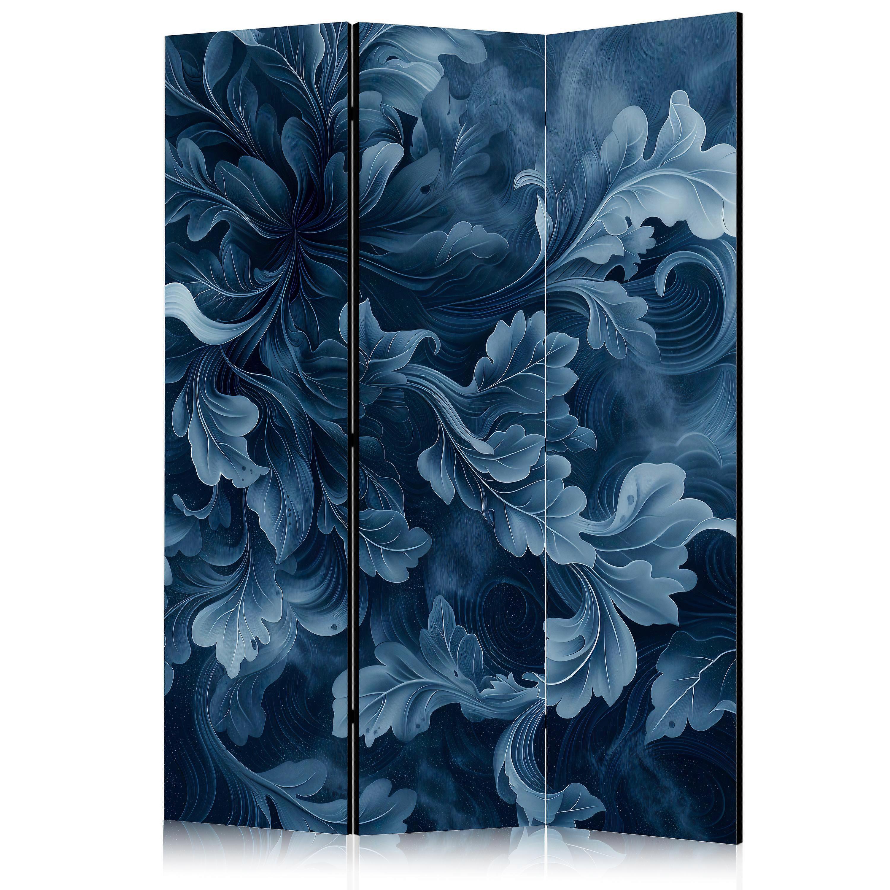 Screen - Abstract Ornaments - Dark Blue Victorian Leaves