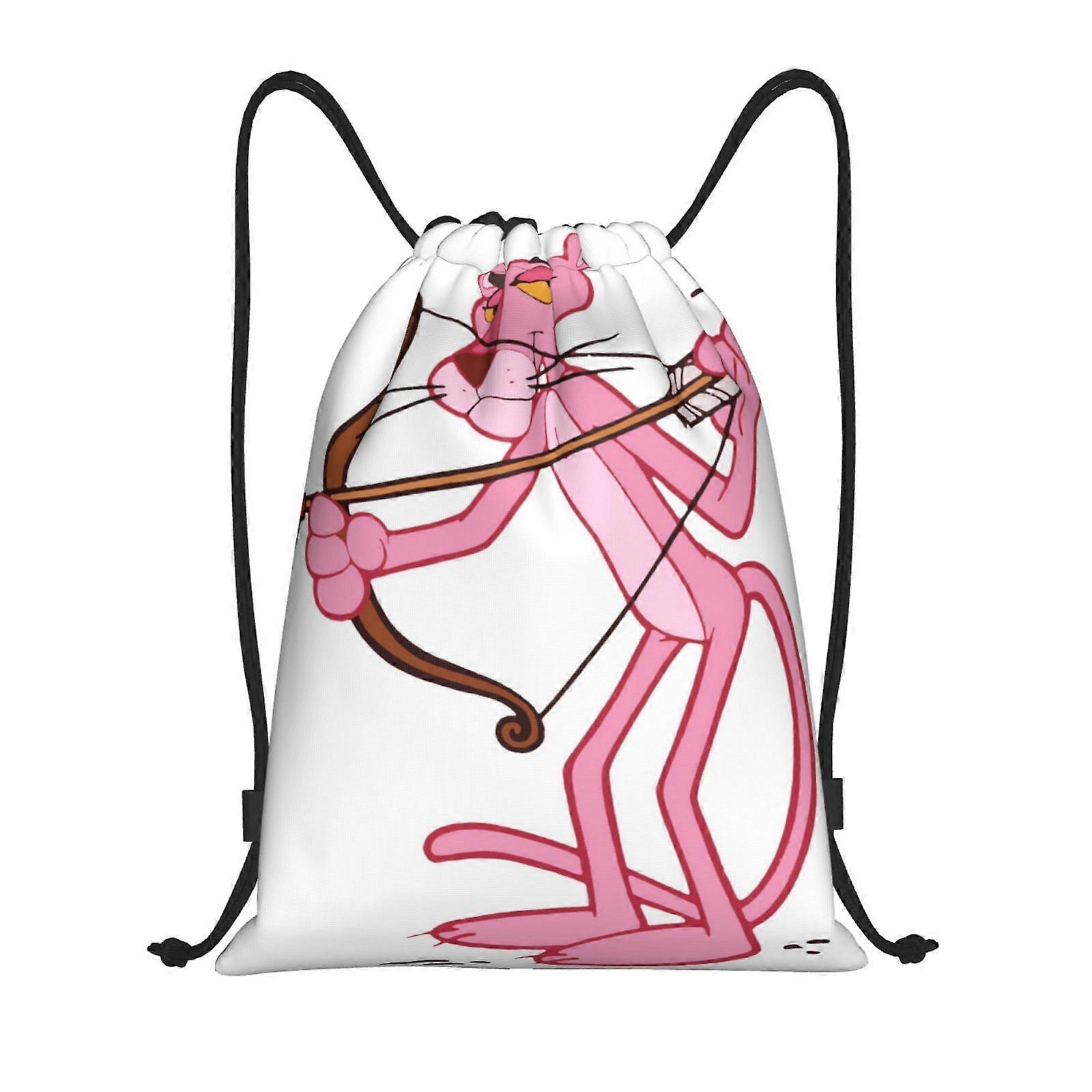 i30 Pink Panther Canvas double shoulder backpack easy to clean and carry, suitable for any outing k30