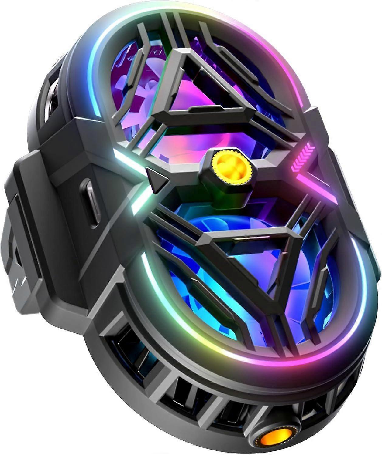 Mobile phone cooler with LED light, suitable for smartphones with a width of 2.5-3.5 inches, for gaming and video recording.