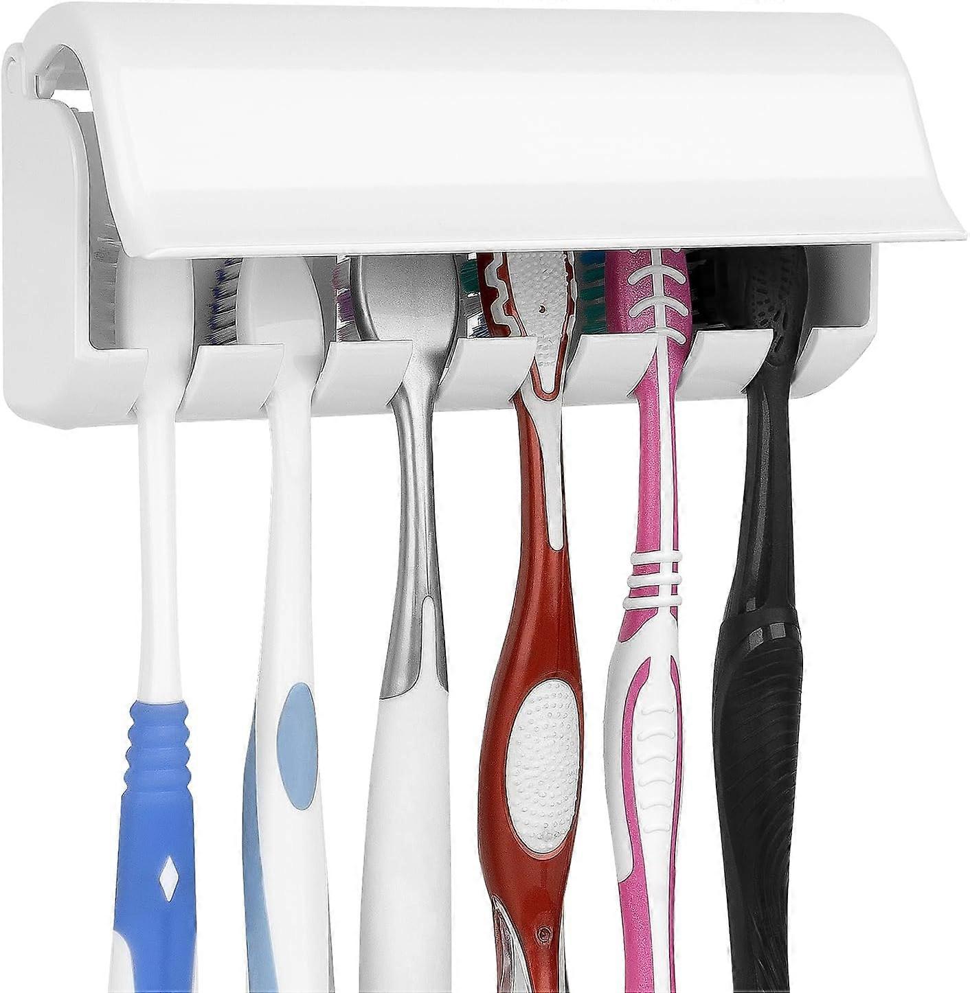 Wall-mounted toothbrush holder with lid