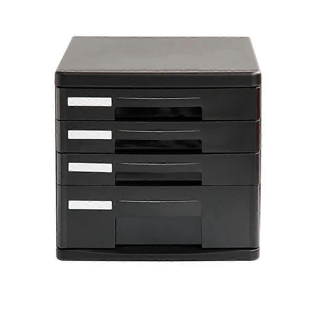 Desktop File Cabinet, 4-Layers Office Data Storage Drawer Organizer, A1 Model, Two Colors, Confidential Desktop Cabinet