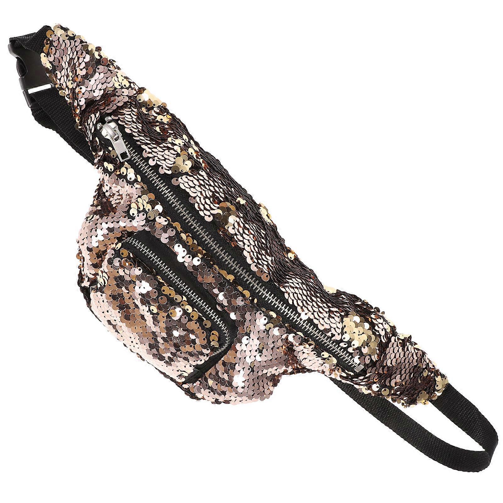 Practical Sequin Waist Bag, Secure Storage Solution, Matches Various Occasions