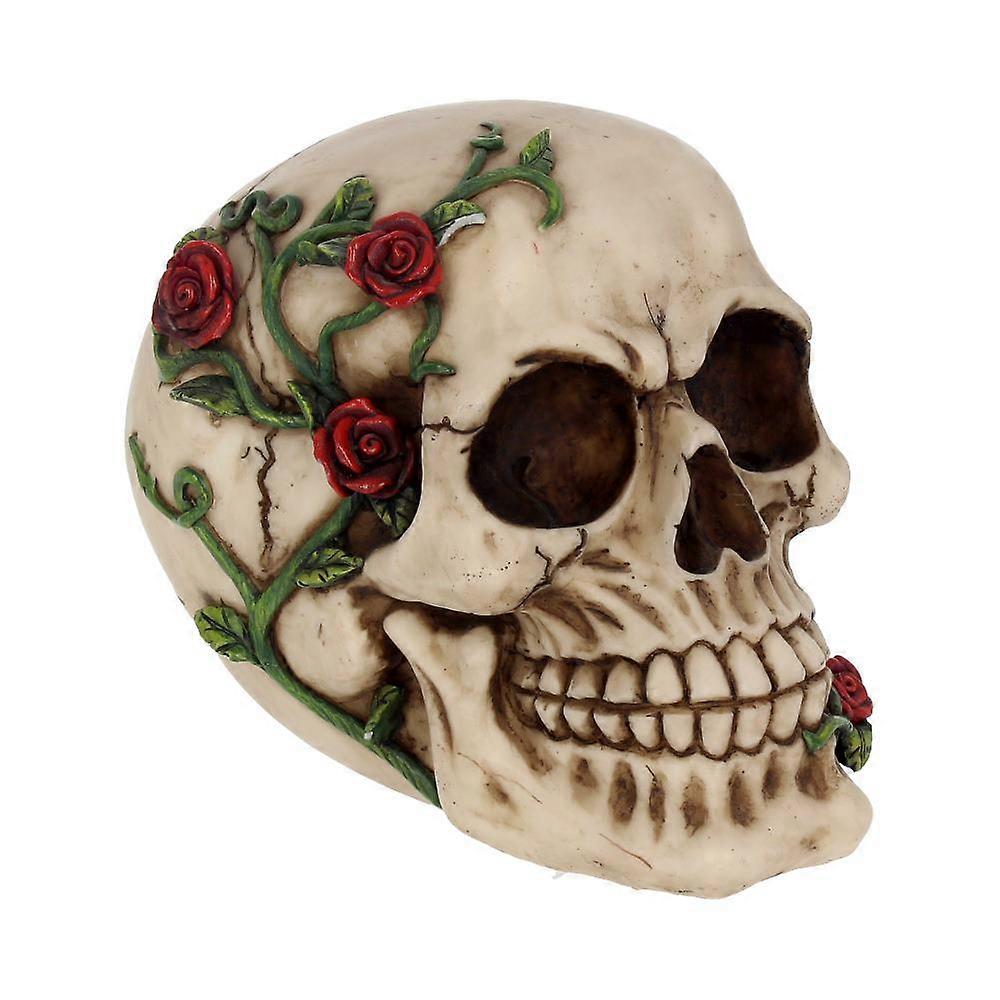 Rose From Beyond 15cm Gothic Rose Vine Covered Skull Figurine