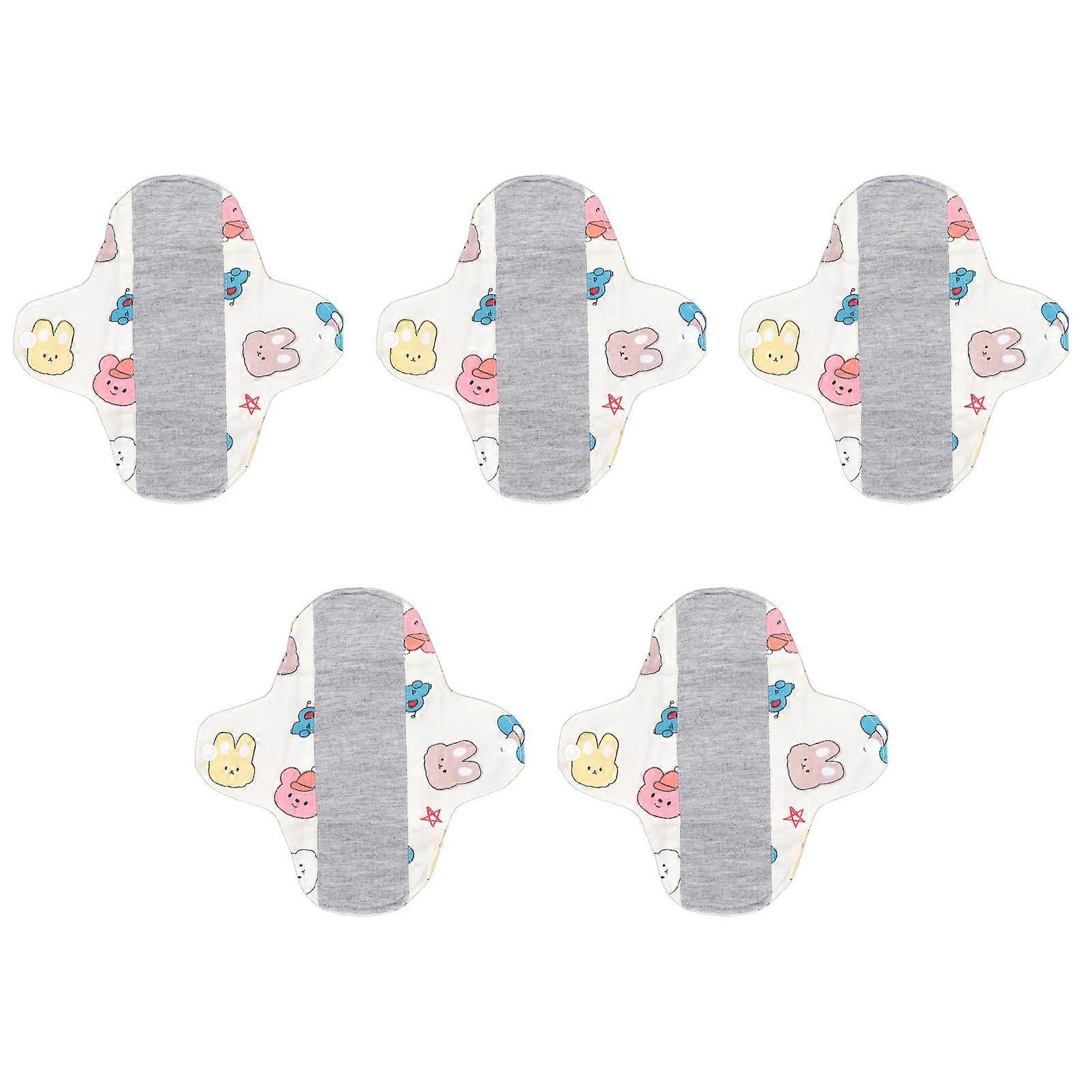 Lot de 5 serviettes hygiéniques lavables et réutilisables, absorbantes et respirantes, S THS004
