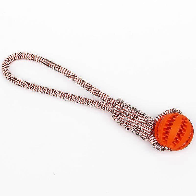 Cotton Rope Dog Toy Ball for Medium and Large Pets, Hand-Pulled Molar Chewing Toy in Orange Color, Suitable for Various Brands