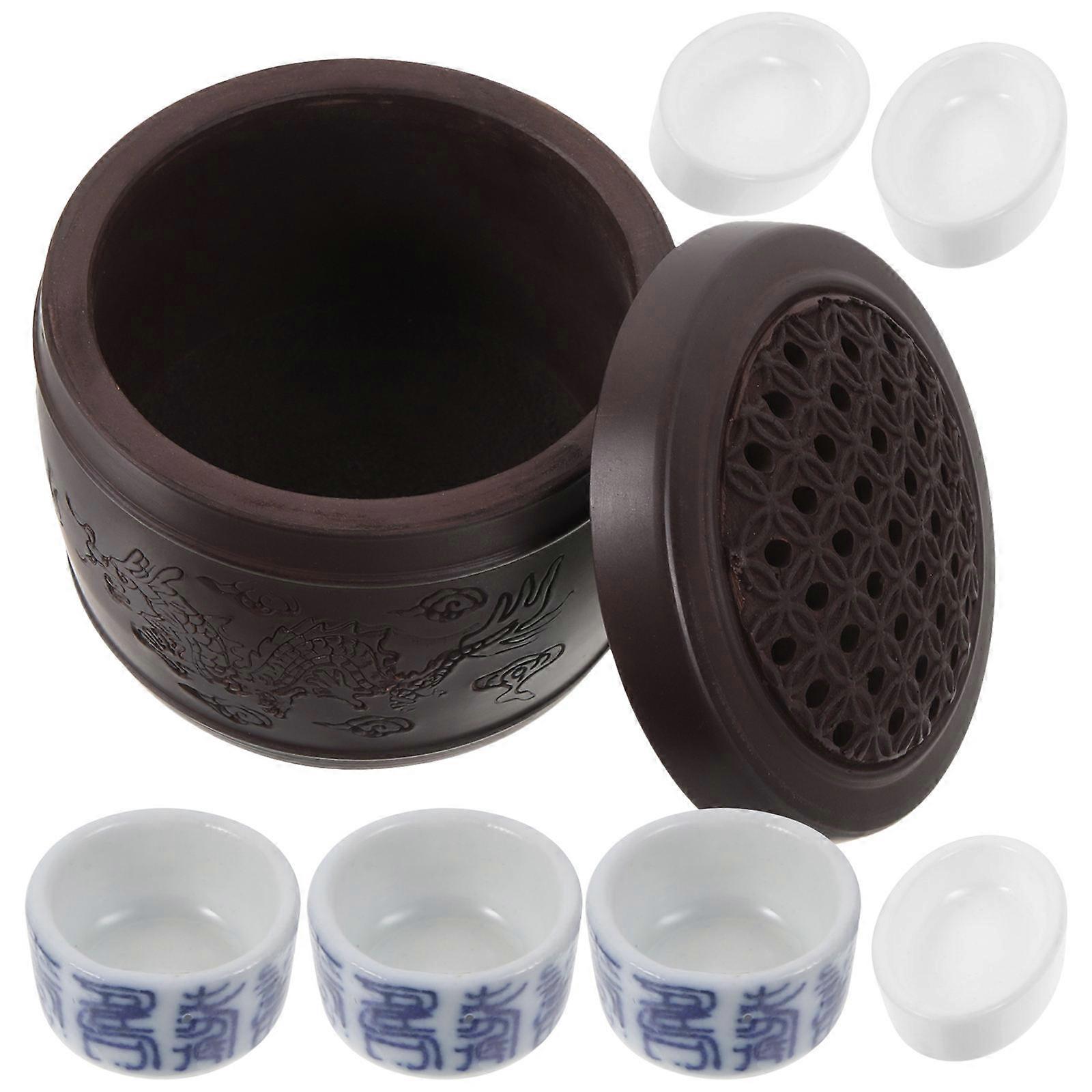 Ceramic Storage Canister For Simulated Protection 9.00X9.00X7.30CM Dark Red Ceramic Material 1Set