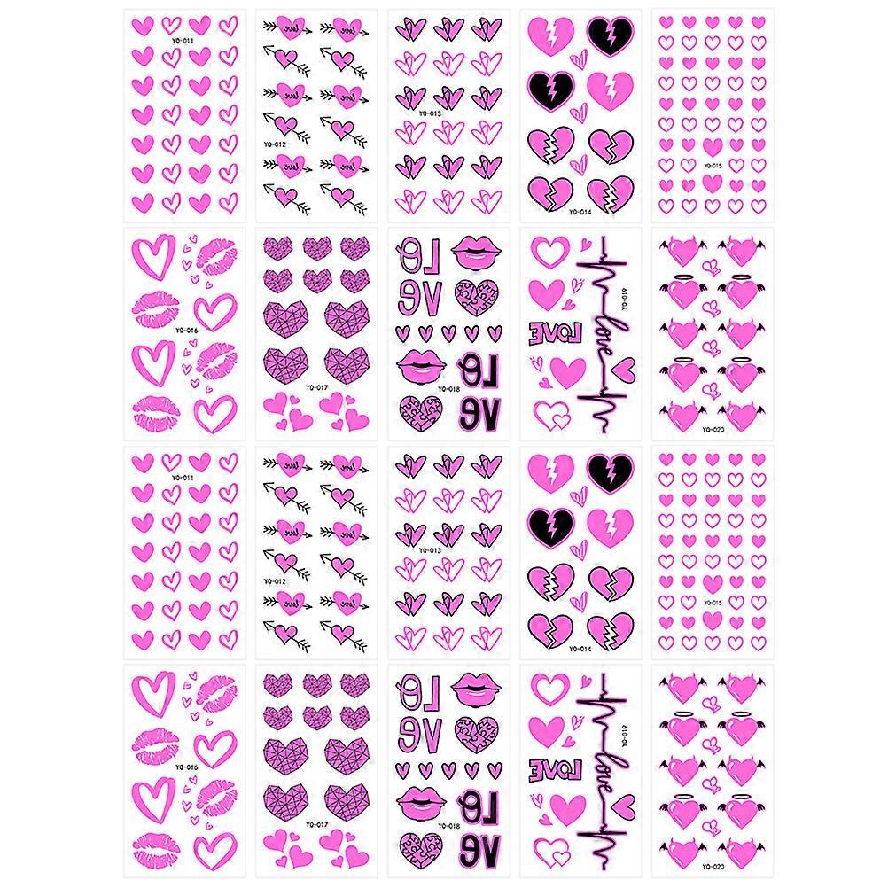 Face Glitter Stickers Temporary Lips Shape Halloween Makeup Chic Look 20Sheets