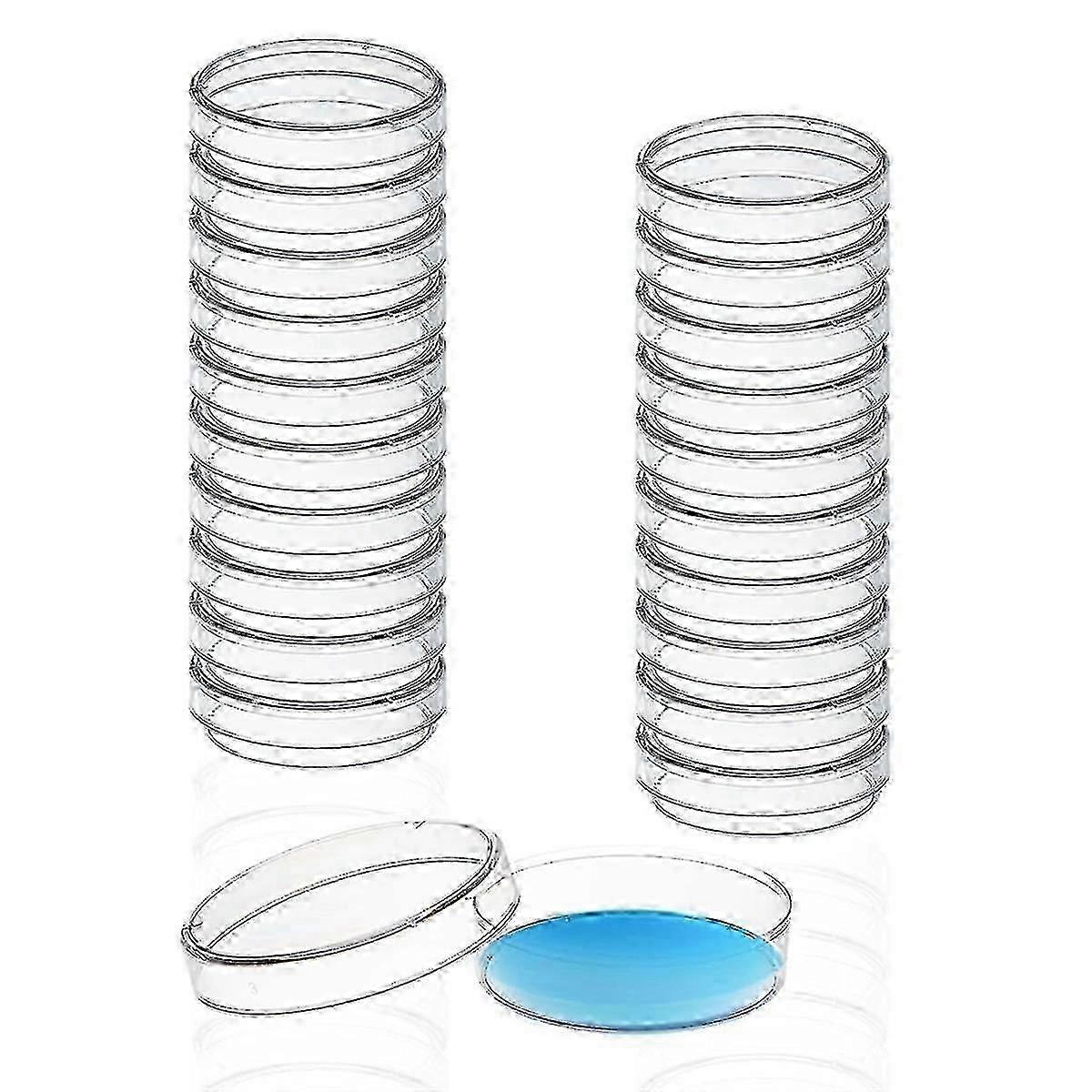 30 Pack 60 X 15 mm Πλαστικές Αποστειρωμένες Πλάκες με Καπάκια, Κατάλληλες για Επιστημονικό Βαθύ Καθαρισμό και Πειράματα