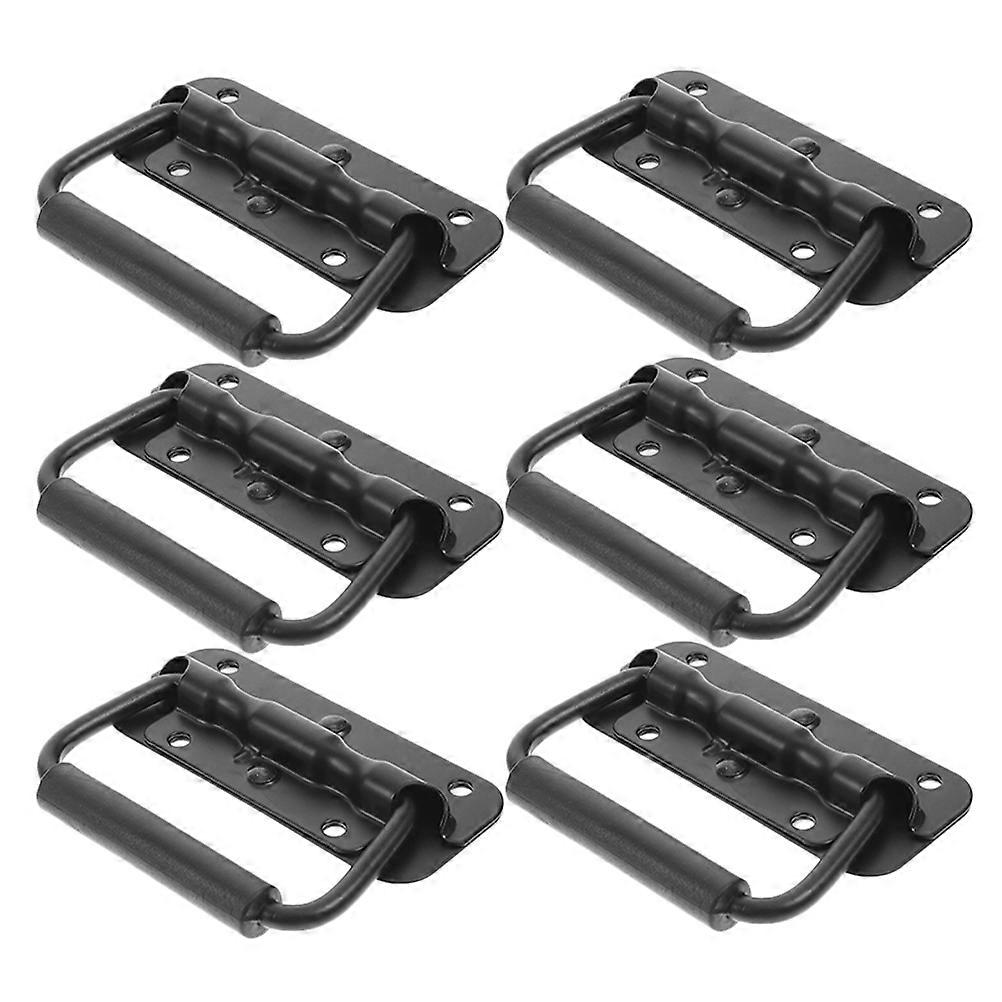 6pcs Heavy Duty Pull Handles for Boxes – Ergonomic, Spring Loaded Design with Smooth Grip for Easy Installation on Storage Crates