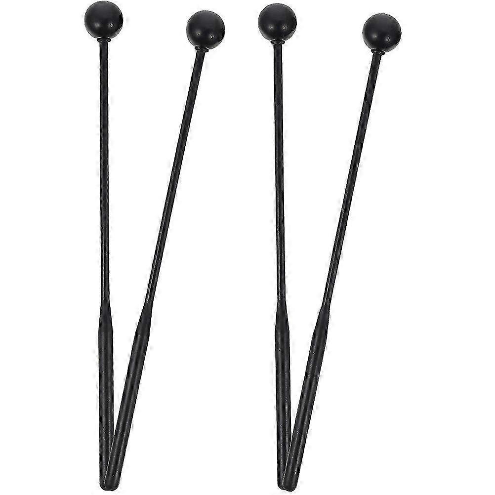2 Pairs Plastic Rubber Xylophone Mallets 30.5cm Black Percussion Sticks