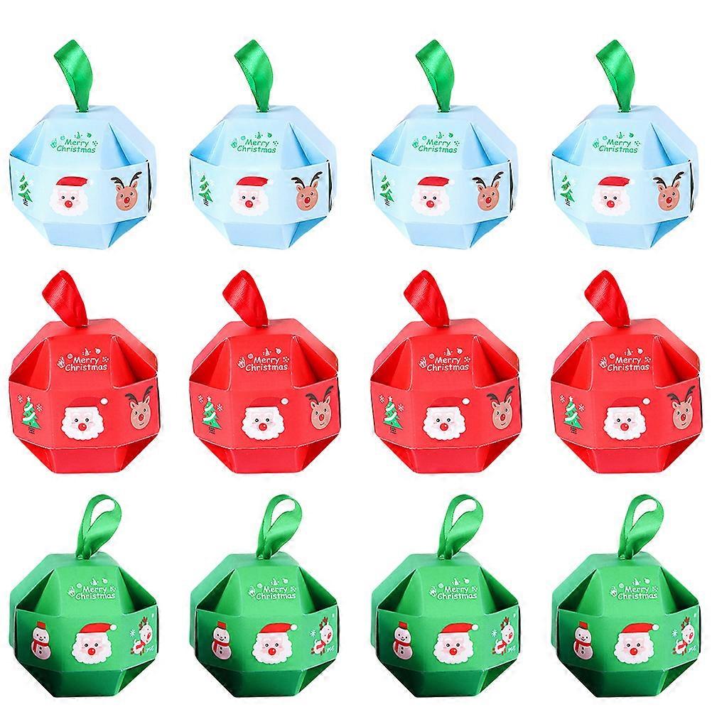 Small Cookie Boxes Christmas Design Red Color Storage present Boxes 8x8x8cm 30Pcs