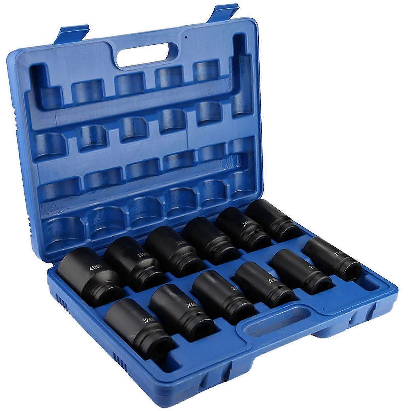12Pcs 3/4 Inch Durable Drive Deep Impact Socket Set 24?41mm
