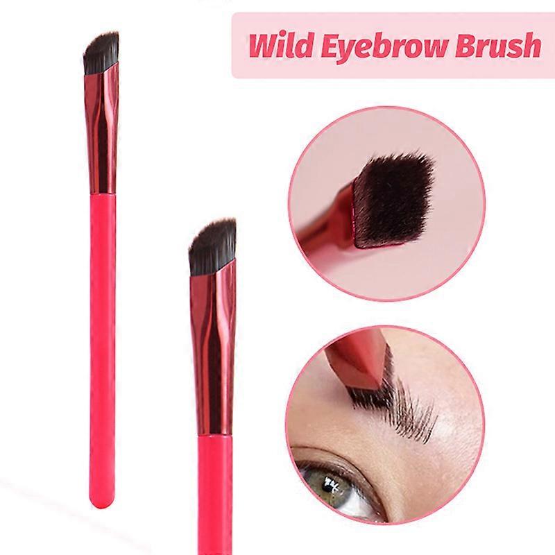 Multifunctional eyebrow brush, angled eyebrow brush, red