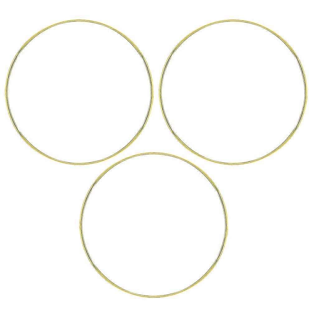 Wreath Macrame Rings Diy Wreath Ring Home Decoration Golden 30X30cm Diy Craft 3Pcs