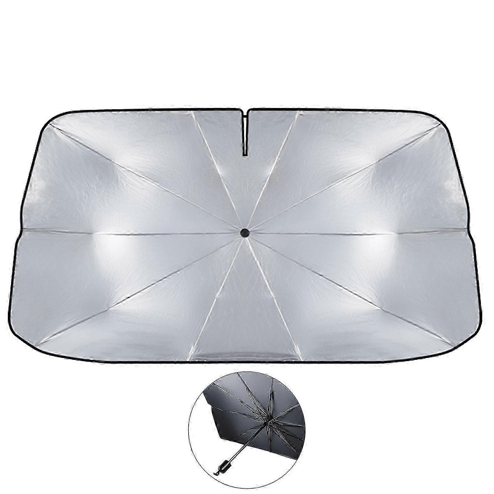 2025 Latest Model Sun Shade Umbrella Foldable UV Resistant Titanium Silver Cloth