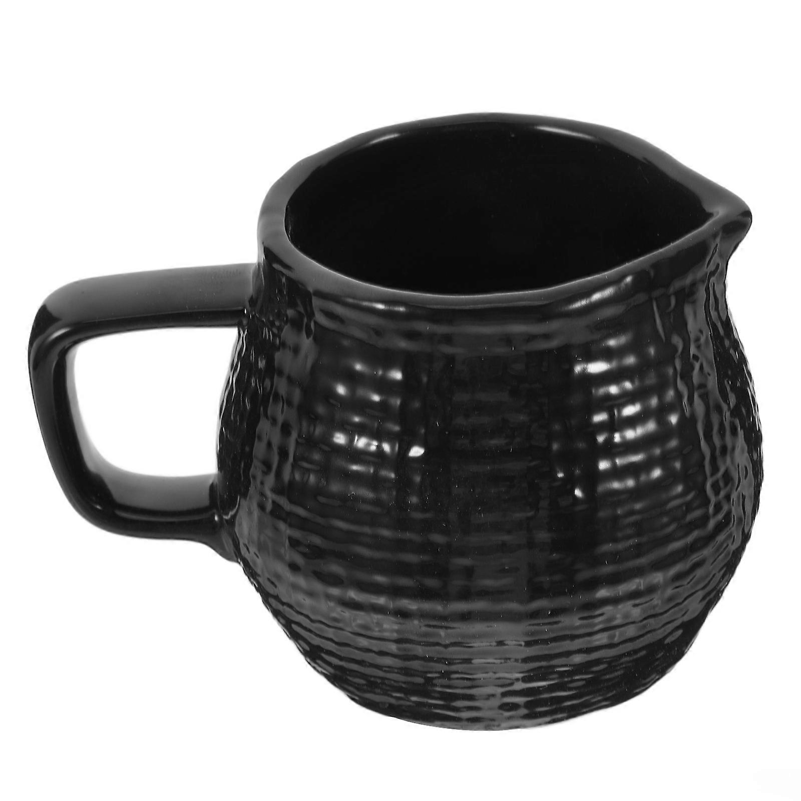 Ceramic Milk Jug 150ml Porcelain Creamer Pitcher for Coffee and Tea Ergonomic Handle Dining Table Setting 1Set