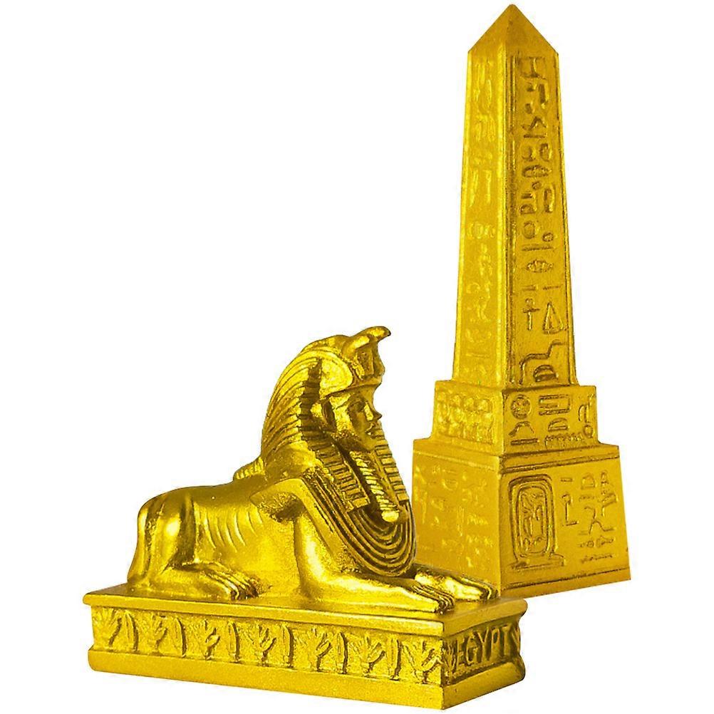 Egyptian Tower and Statue Desktop Obelisk Figurines for Home or Office Decor – Ancient Egyptian Sculpture with Fine Detail and Artistic Craftsmanship