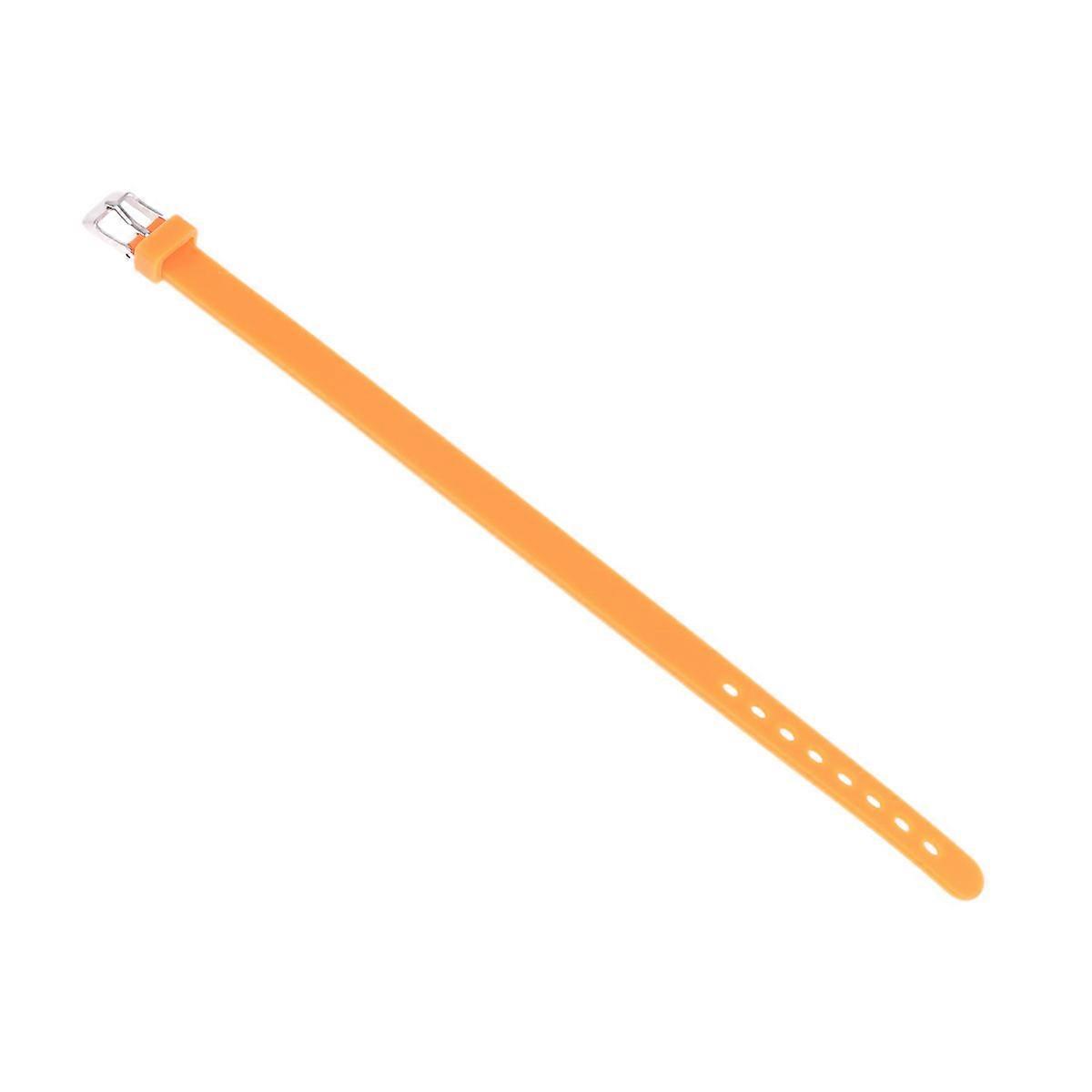 Group Game Playing Kids Wristbands Solid Color Silicone Bracelet Round Orange 21.2x1x0.5cm 1Pack