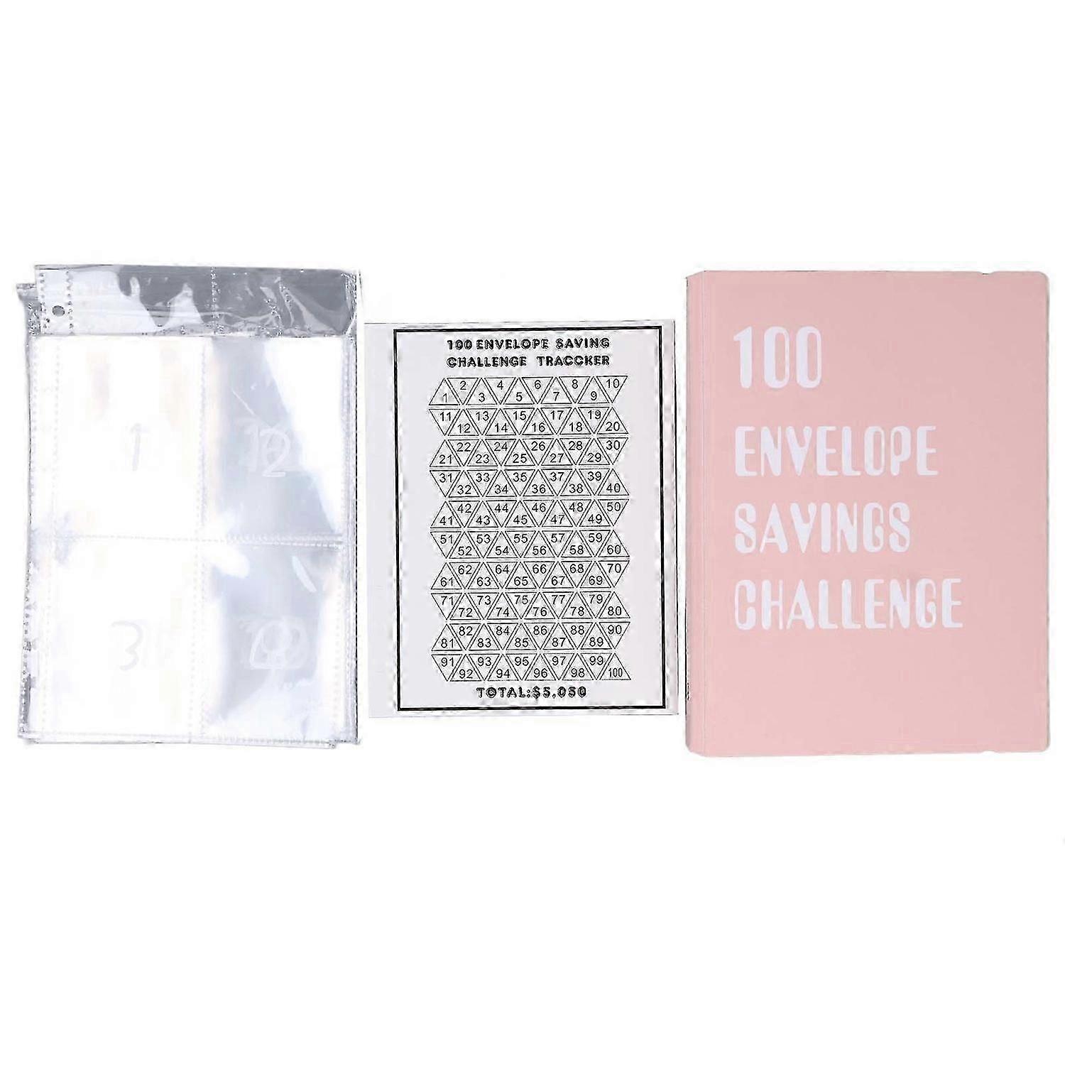 100 Envelopes Money Saving Challenge Binder Reusable A5 Budget Binder 25 Sheets Transparent Savings