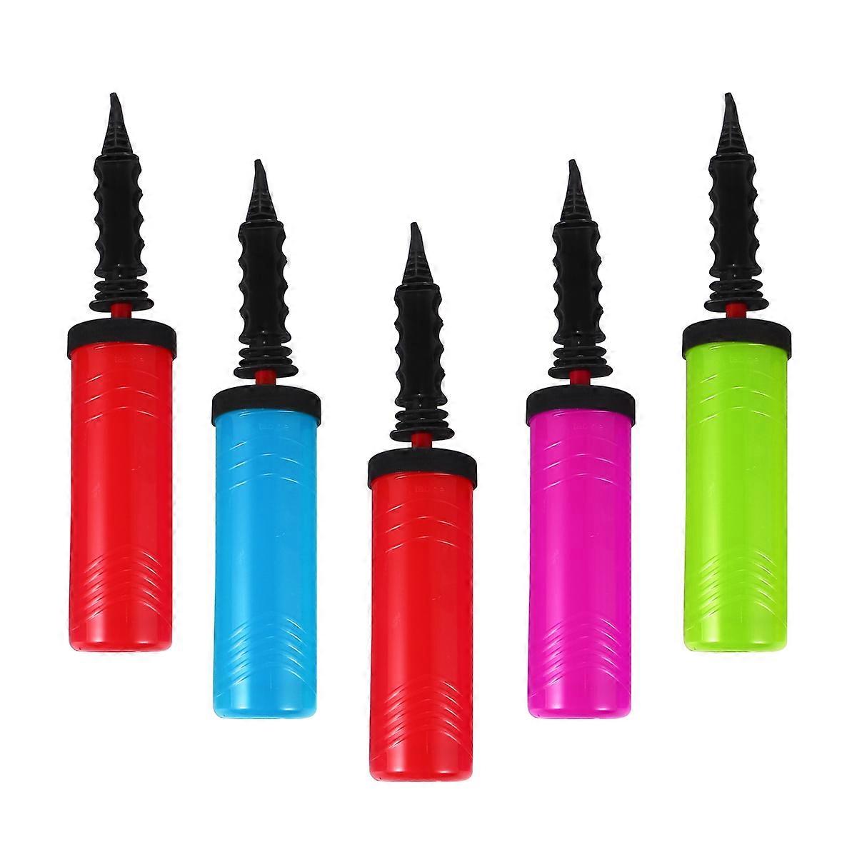 Portable Balloon Inflator Pump Plastic Hand Held For Celebrations Random Color 5Set Non-leaking