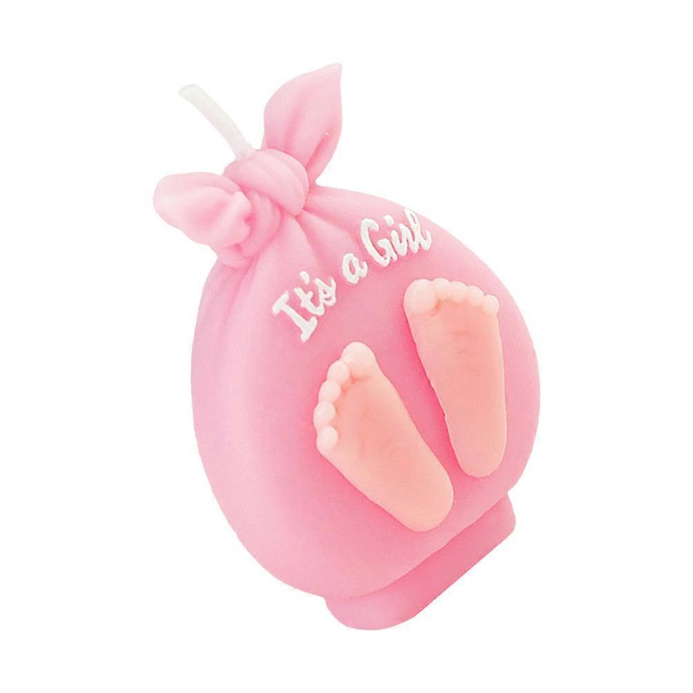 Cute Shaped Birthday Candles For Baby Pink Smokeless Wax 5*6cm 1Pc