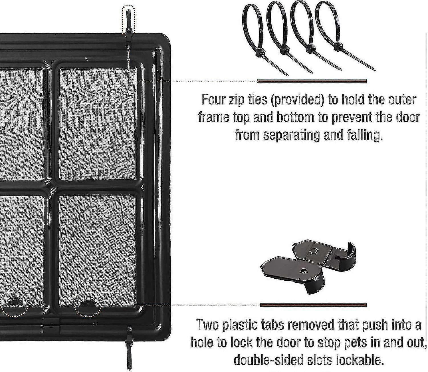 Lockable Pet Door for Screen Door, Inner Size 12 x 16 Inches, Magnetic Automatic Closing