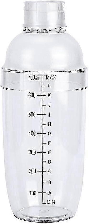 For Cocktail Shaker, Clear Plastic Beverage Mixer with Removable Teapot and Gradation (700ml)