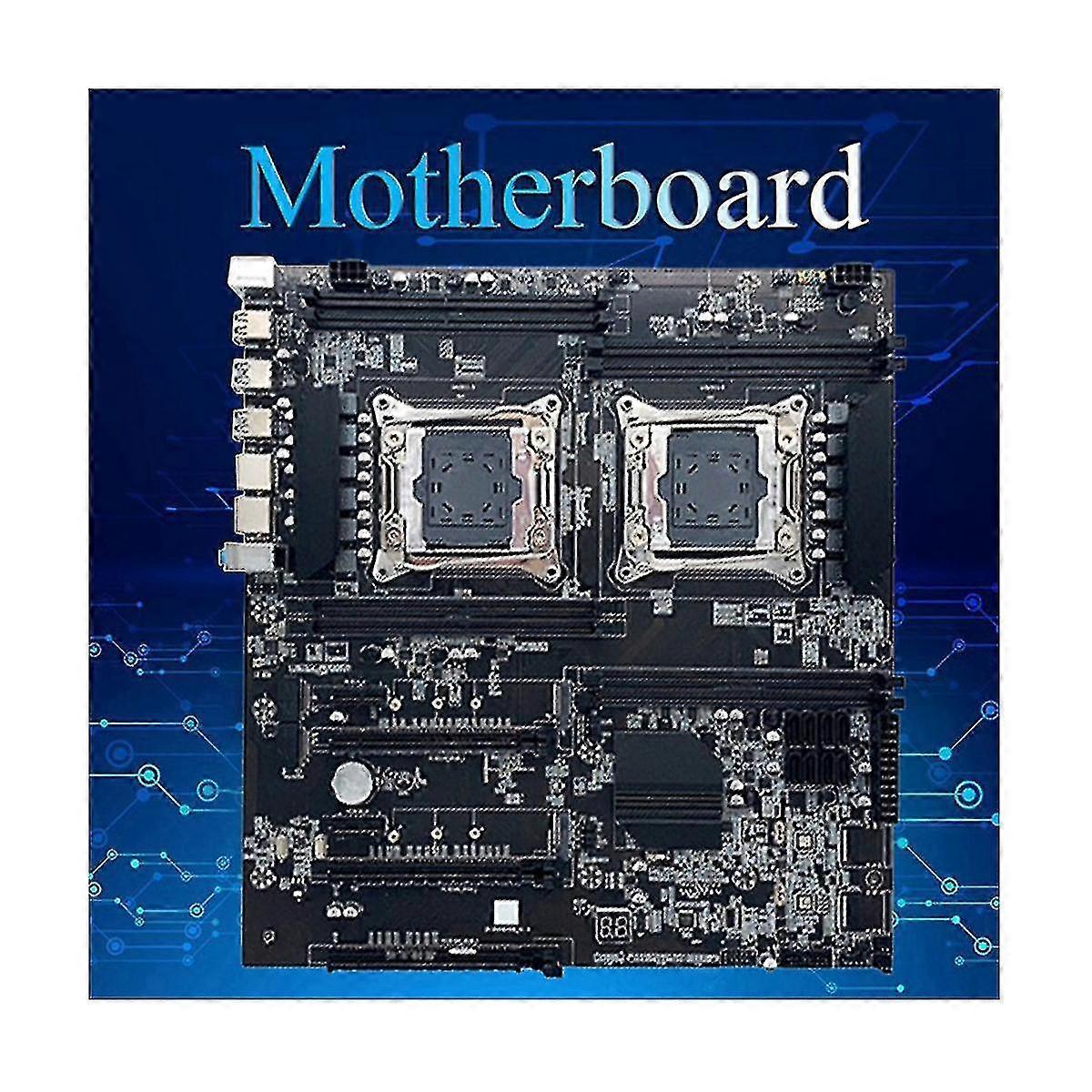 X99 Dual Cpu Mboard+2xe5 2630 V3 Cpu+2xddr4 4g Recc Ram+sata Cable+ Pad A 2011 Pci-e1