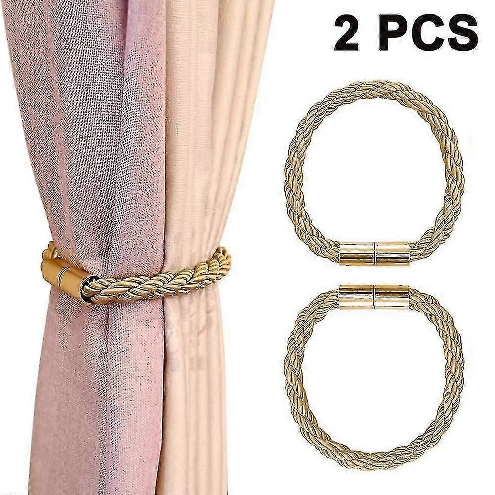 2 Pcs Strong Magnetic Curtain Tiebacks Decorative Rope Holdbacks Convenient Ties Backs No Need Drilling