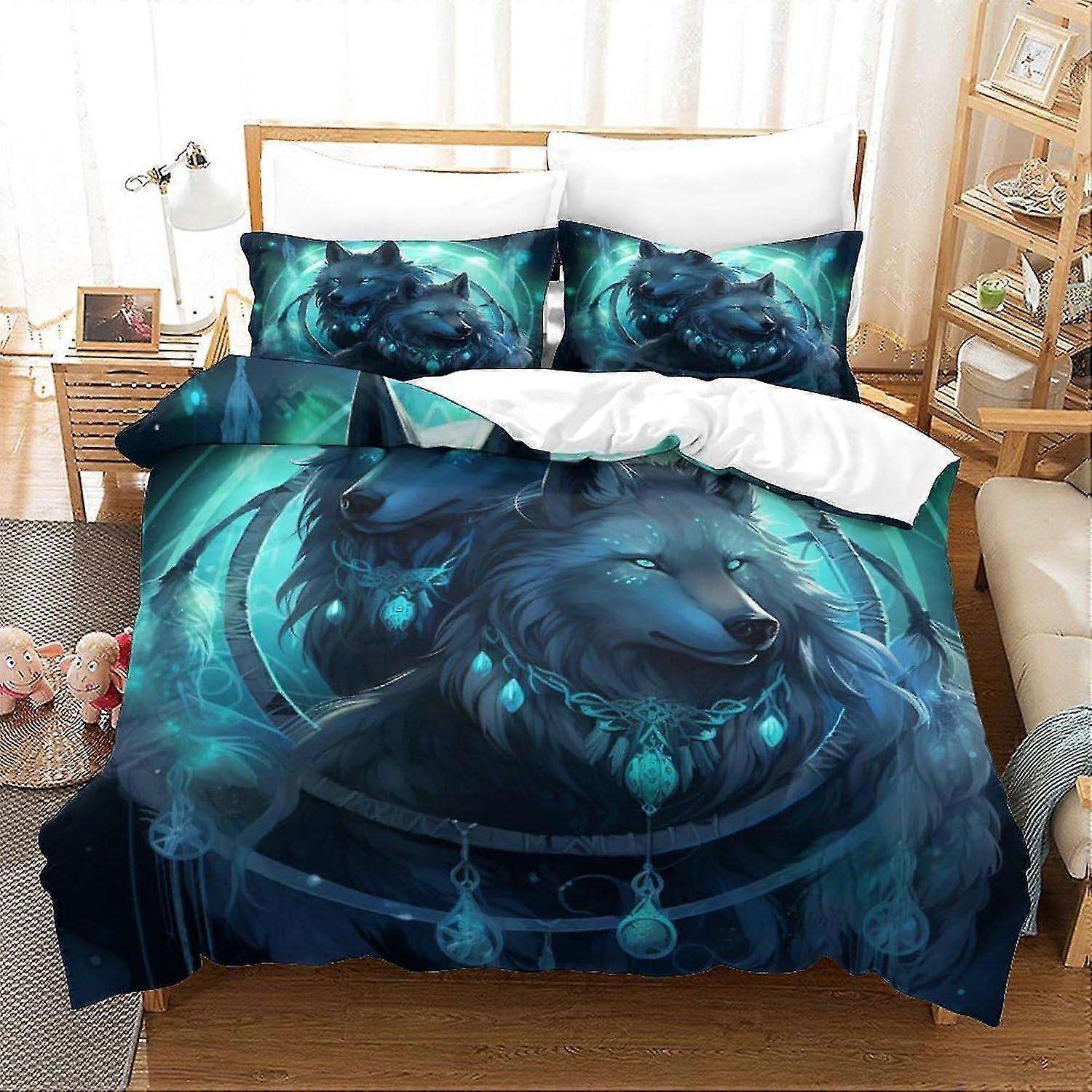 3 Piece Set Soft Microfiber King Duvet Cover with Pillowcases and Zipper Closure, Hypoallergenic 3D Bedding