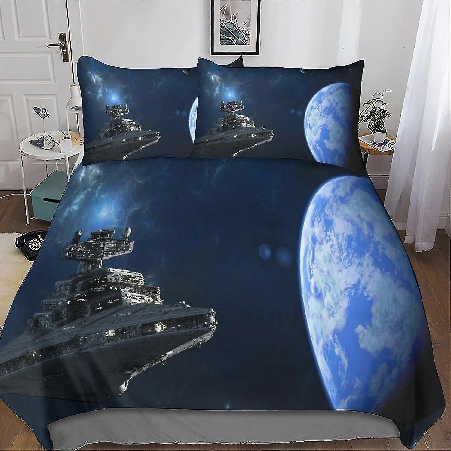 Conjunto de capa de edredom Star Wars para crianças, adolescentes e adultos, capa de edredom de microfibra, conjunto de cama com fronhas