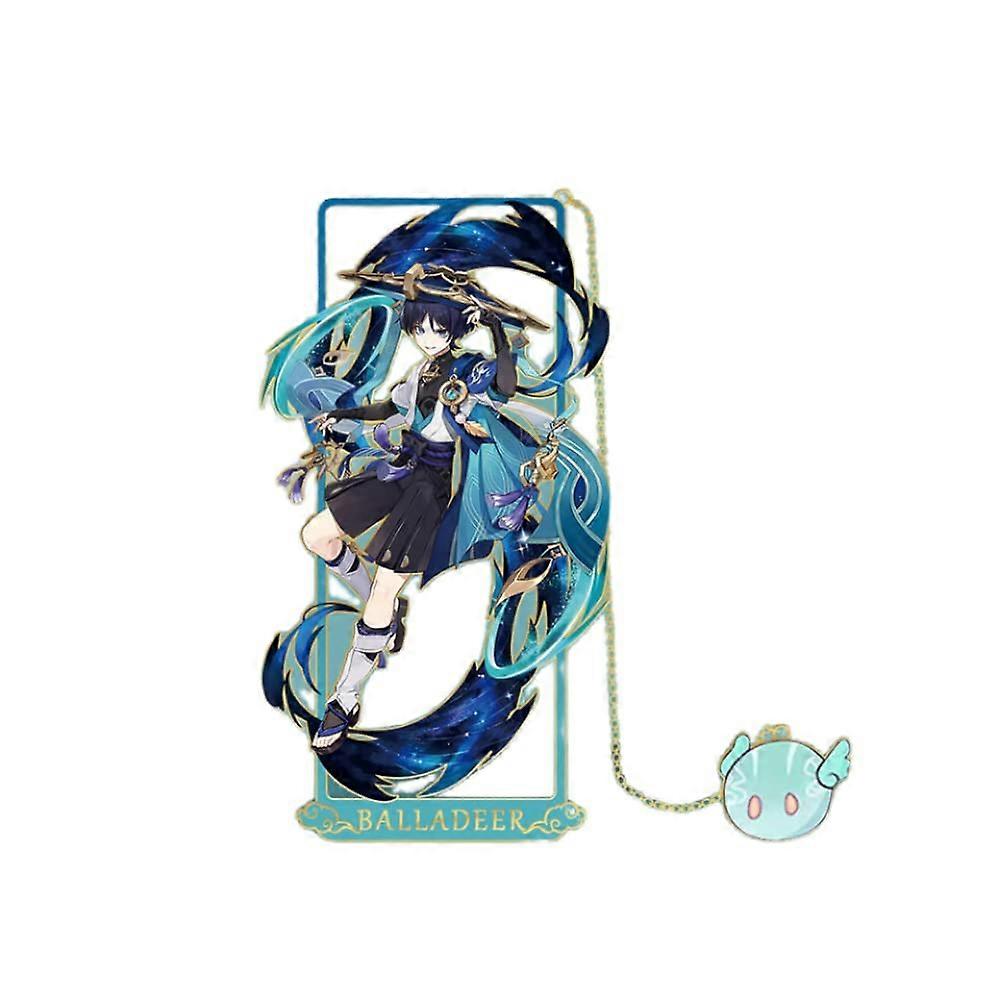 1 x Genshin Impact Figure Metal Bookmark with Chain (Wanderer)