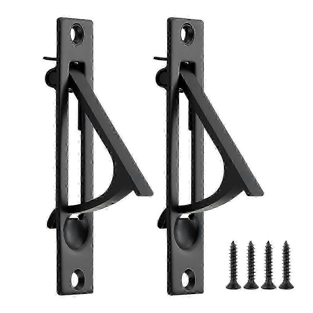 2 Pack Pocket Door Pull Solid Pocket Door Flush Edge Pull Handles in Matte Black