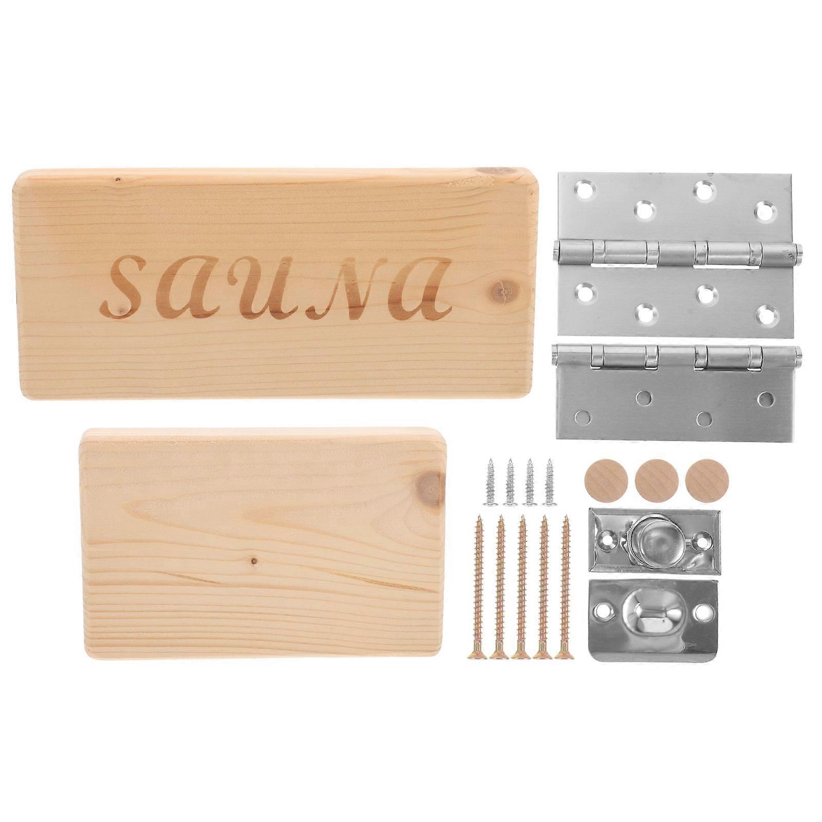 Sauna Door Handle Wood Sauna Room Door Accessory Modern Shape Ergonomic Design 1Set