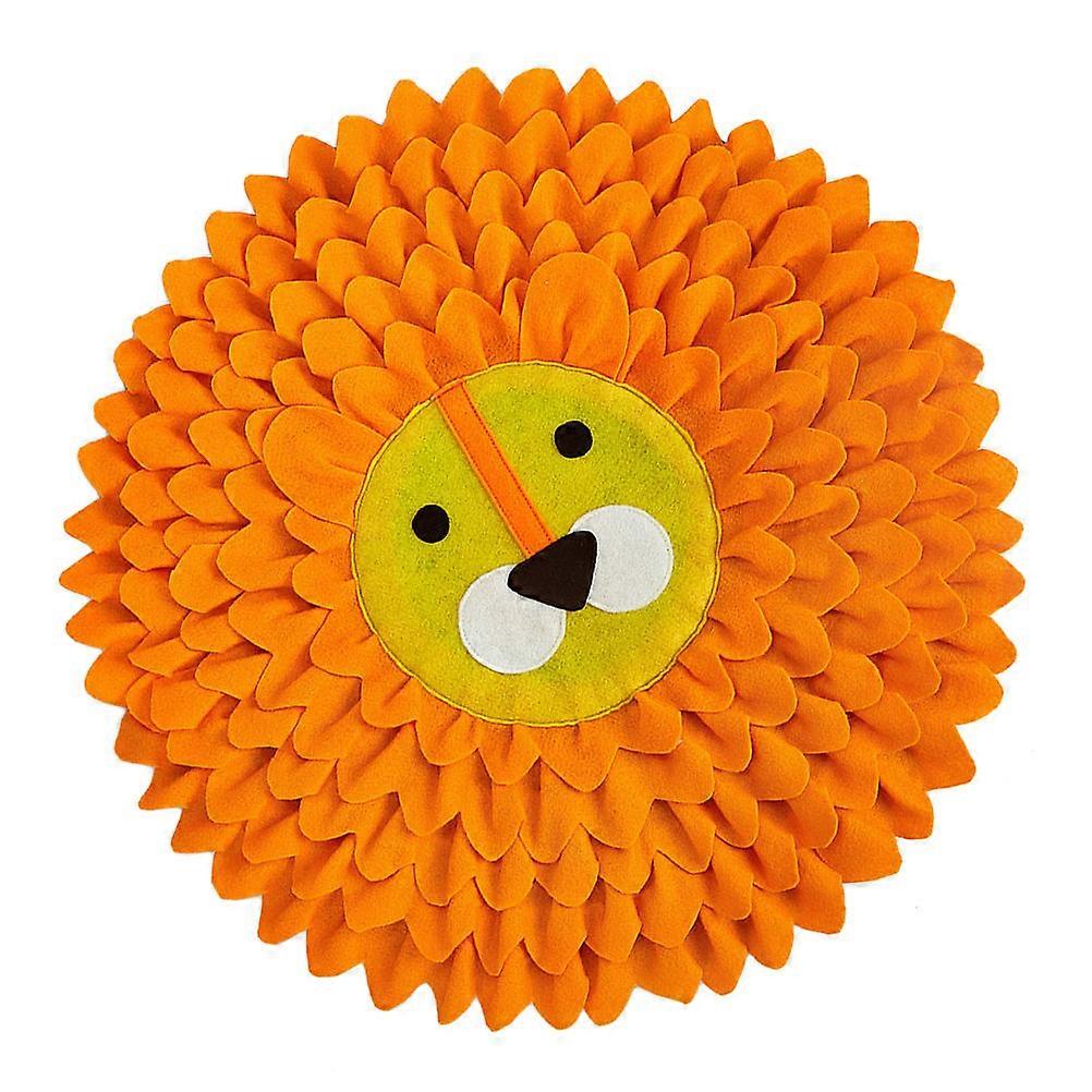 Dog Snuffle Mat Small Breed Adorable Cartoon Pet Sniffle Mat Puppy Dining Training Dog Foraging Pad Orange 56.5x56.5cm Feeding Time 1Pcs