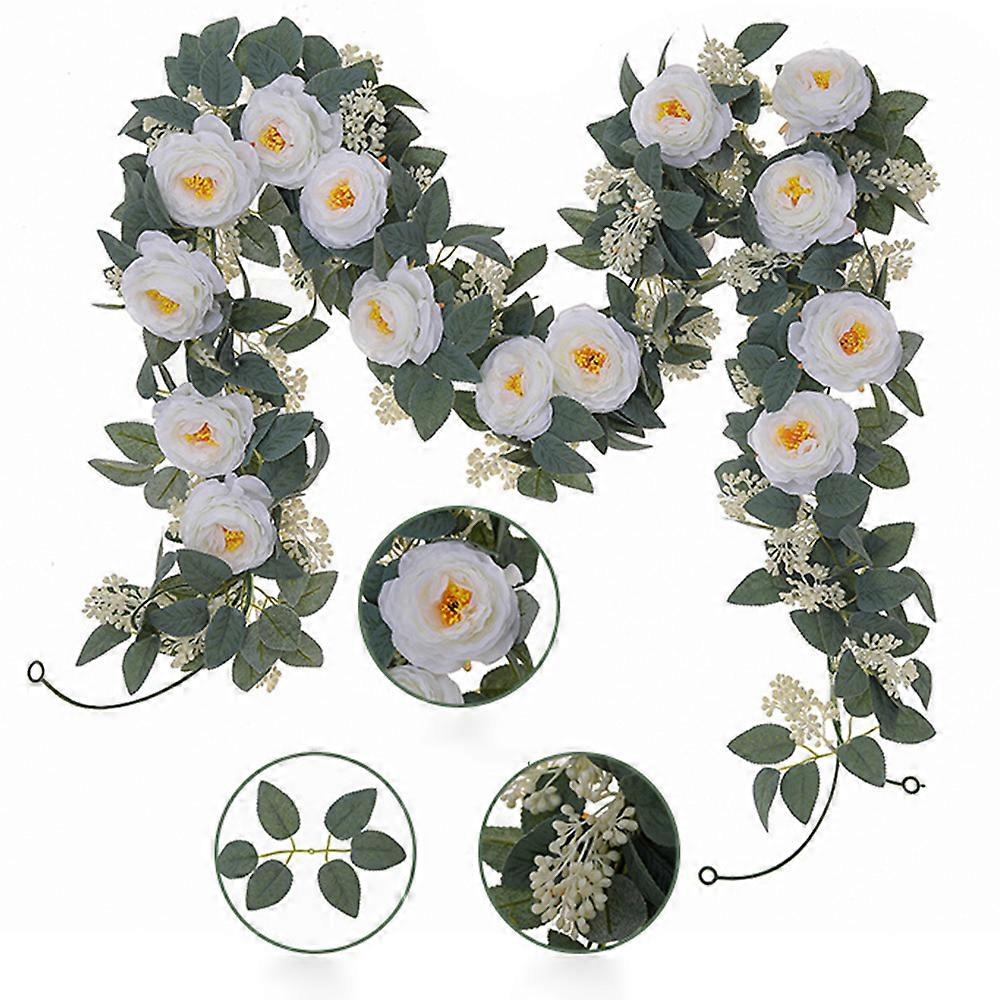 Artificial rose vine, white, 1 pc.，1040