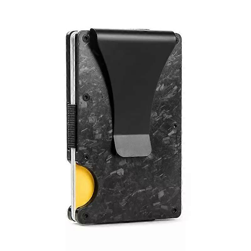 FLG Forged Carbon Card Holder Wallet Card Case with Money Clip Wallet Card Case RFID Protection, black, rfid wallet