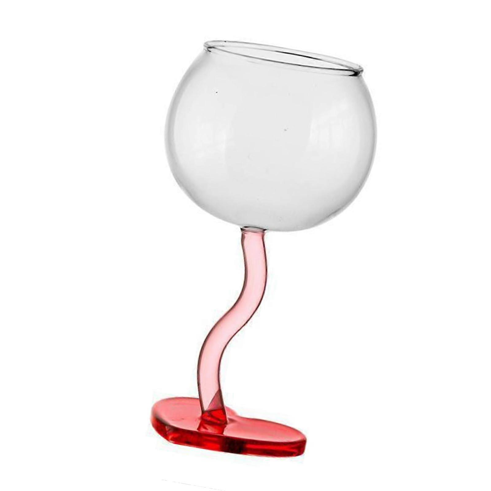 Elegant Hand-blown Glass Wine Goblets with Heart Detail for Valentine's Day Celebrations, 2 Pieces, Transparent, 300ml