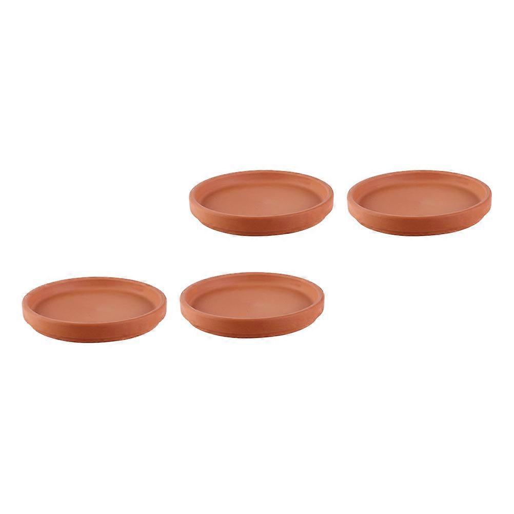 4 Pcs Brown Synthetic Plant Trays for Home Use Prevent Water Leak and Soil Fall Lightweight Durable