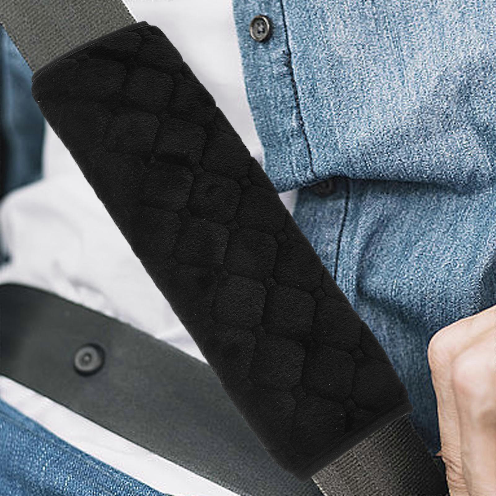 Strap Cushion Pad Plush For Backpack Straps And Handbag Handles Black 25X6.5cm Prevent Chafing 2Pcs