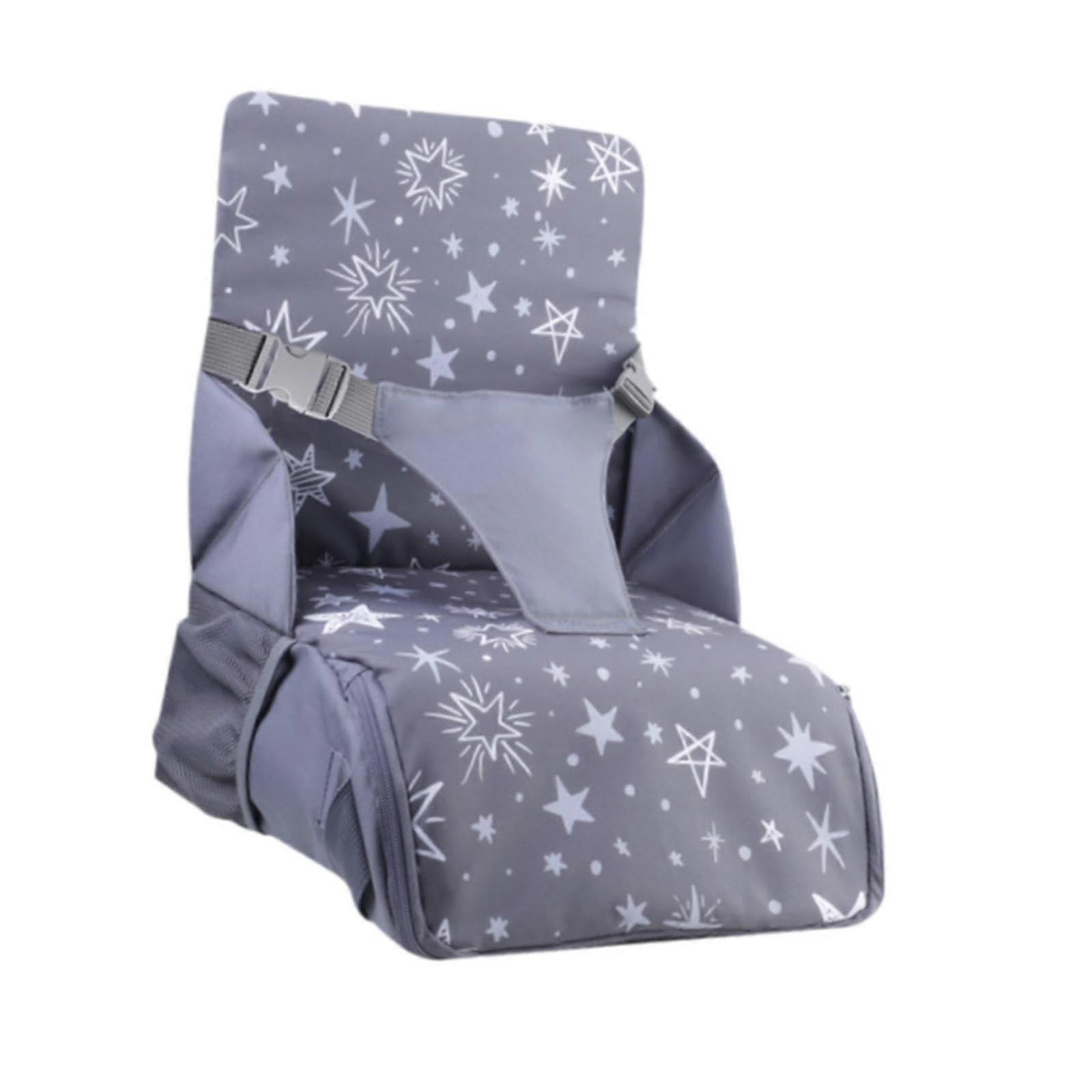 Multifunctional Baby Travel Bag with High Back Seat, 2-in-1 Diaper Bag and High Chair for Camping, Durable Pattern A